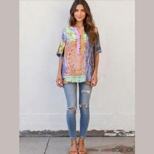 NWT Papillon Boho Patchwork Women's Top